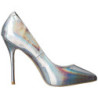 Silver Leatherette 13 cm AMUSE-20 pointed toe stiletto pumps