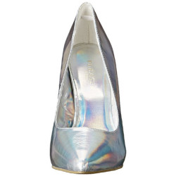 Silver Leatherette 13 cm AMUSE-20 pointed toe stiletto pumps