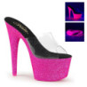 Pink 18 cm ADORE-701UVG neon platform mules womens