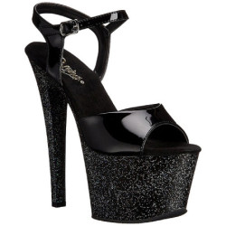 Black 18 cm SKY-309MG High Heels Glitter Platform