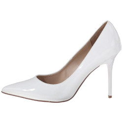 White Shiny 10 cm CLASSIQUE-20 pointed toe stiletto pumps