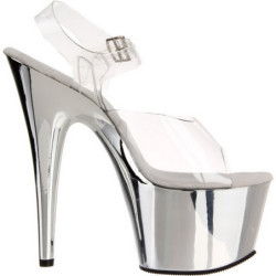 Transparent 18 cm ADORE-708 High Heels Chrome Platform