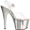 Transparent 18 cm ADORE-708 High Heels Chrome Platform