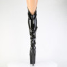 Patent 20 cm FLAMINGO-3014 Black overknee boots with laces