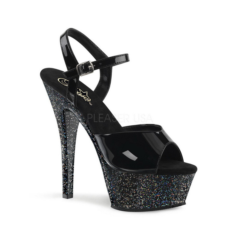 Black 15 cm KISS-209MG High Heels Glitter Platform