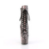 ADORE - 18 cm pleaser high heels ankle boots Snake pattern rose