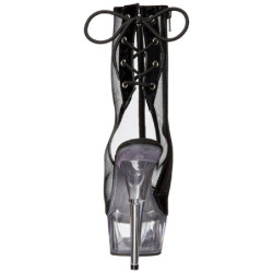 Black Mesh 16 cm Pleaser DELIGHT-1018MSH Platform Ankle Calf Boots