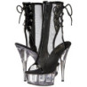 Nero Rete 16 cm Pleaser DELIGHT-1018MSH Plateau Stivaletti Donna