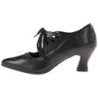 Black Leatherette 7 cm vintage VICTORIAN-03 Pumps with low heels