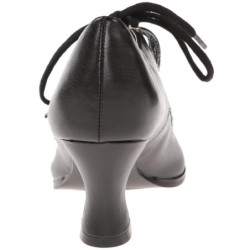 Black Leatherette 7 cm vintage VICTORIAN-03 Pumps with low heels