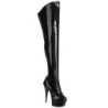 Nero Verniciato 15,5 cm DELIGHT-3010 Plateau Stivali Alti