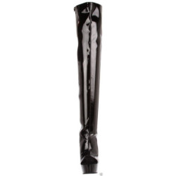 Black Patent 15,5 cm DELIGHT-3017 Platform Thigh High Boots
