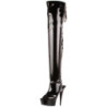 Black Patent 15,5 cm DELIGHT-3017 Platform Thigh High Boots