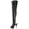 Nero Ecopelle 15,5 cm DELIGHT-3017 Plateau Stivali Alti