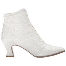 White 12 cm VICTORIAN-30 Lace Up Ankle Calf Women Boots