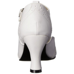 Bianco Ecopelle 7,5 cm retro vintage FLAPPER-26 scarpe décolleté con tacchi bassi