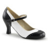 Black White 7,5 cm vintage FLAPPER-25 Pumps with low heels