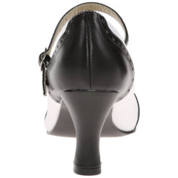 Nero Bianco 7,5 cm retro vintage FLAPPER-25 scarpe décolleté con tacchi bassi