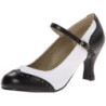 Nero Bianco 7,5 cm retro vintage FLAPPER-25 scarpe décolleté con tacchi bassi