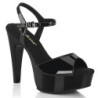 Shiny 13 cm MARTINI-509 Black platform sandals heels shoes