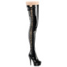 Vinile crotch 15 cm DELIGHT-4050 Neri stivali alti donna al ginocchio
