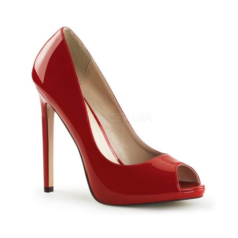 Red Shiny 13 cm SEXY-42 Low Heeled Classic Pumps Shoes