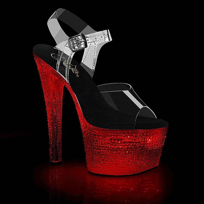 Trasparente 18 cm FLASHDANCE-708SPEC sandali donna da lampadina LED