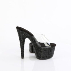 Black rhinestone 18 cm BEJEWELED-712RS pleaser high heels ankle cuff
