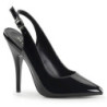 Black Shiny 13 cm SEDUCE-317 slingback pointed toe pumps high heels
