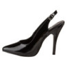 Black Shiny 13 cm SEDUCE-317 slingback pointed toe pumps high heels