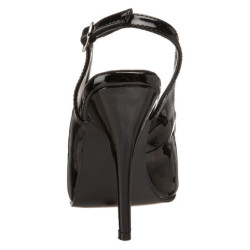 Black Shiny 13 cm SEDUCE-317 slingback pointed toe pumps high heels