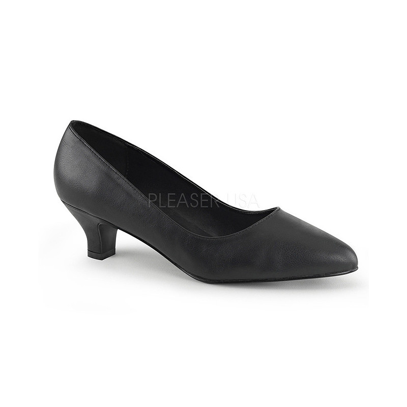 Nero Ecopelle 5 cm FAB-420W scarpe décolleté con tacchi bassi