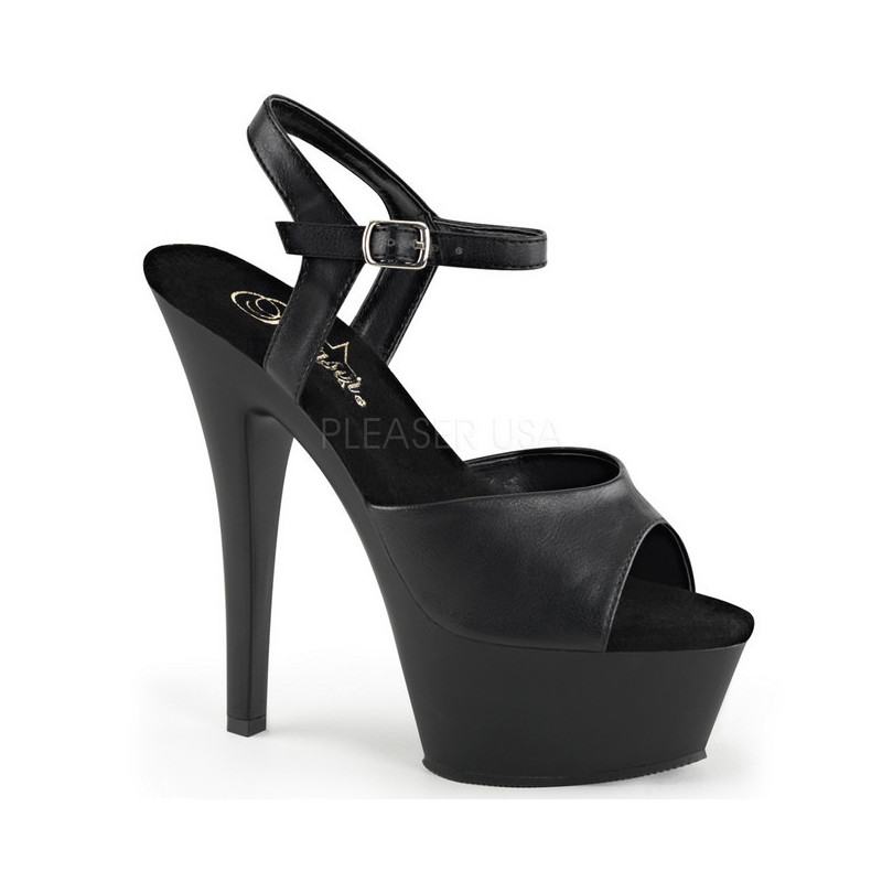 Black Leatherette 15 cm Pleaser KISS-209 High Heels Platform