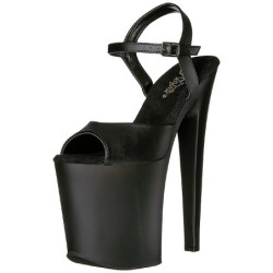 Nero Ecopelle 20 cm XTREME-809 Tacchi Alti Plateau