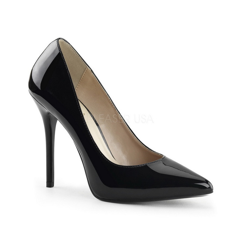 Black Shiny 13 cm AMUSE-20 Pumps High Heels for Men