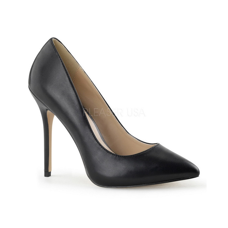 Black Leatherette 13 cm AMUSE-20 Pumps High Heels for Men