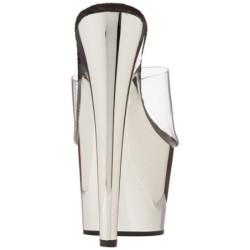 Trasparente 18 cm ADORE-701 Cromo Plateau Mules Scarpe