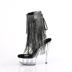 Gray 15 cm DELIGHT-1017RSF fringe ankle boots high heels
