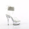 Silver 15 cm DELIGHT-627RS platform ankle straps high heels