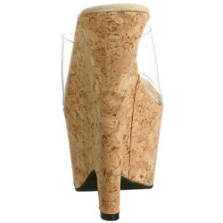 Trasparente 16,5 cm Pleaser BEAU-601 Scarpe Donna Zeppe Sughero