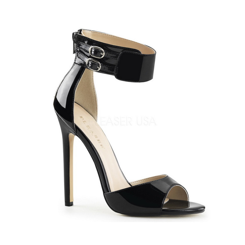 Black Varnish 13 cm SEXY-19 High Heeled Evening Sandals