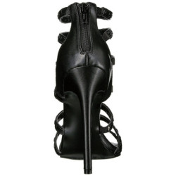 Black Leatherette 13 cm SEXY-15 Womens High Heels Sandals