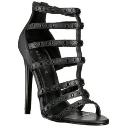 Black Leatherette 13 cm SEXY-15 Womens High Heels Sandals