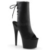 Black Leatherette 18 cm Pleaser ADORE-1018 Platform Ankle Calf Boots