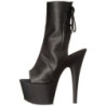 Black Leatherette 18 cm Pleaser ADORE-1018 Platform Ankle Calf Boots