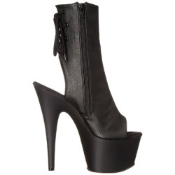 Black Leatherette 18 cm Pleaser ADORE-1018 Platform Ankle Calf Boots