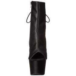 Black Leatherette 18 cm Pleaser ADORE-1018 Platform Ankle Calf Boots