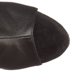 Black Leatherette 18 cm Pleaser ADORE-1018 Platform Ankle Calf Boots