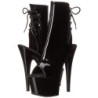 Black Patent 18 cm Pleaser ADORE-1018 Platform Ankle Calf Boots