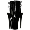 Black Patent 20 cm FLAMINGO-1018 Platform Ankle Calf Boots